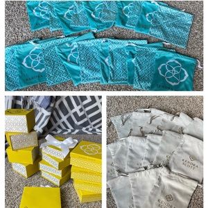 Huge lot of over 45 Kendra Scott boxes, bag & dust bags